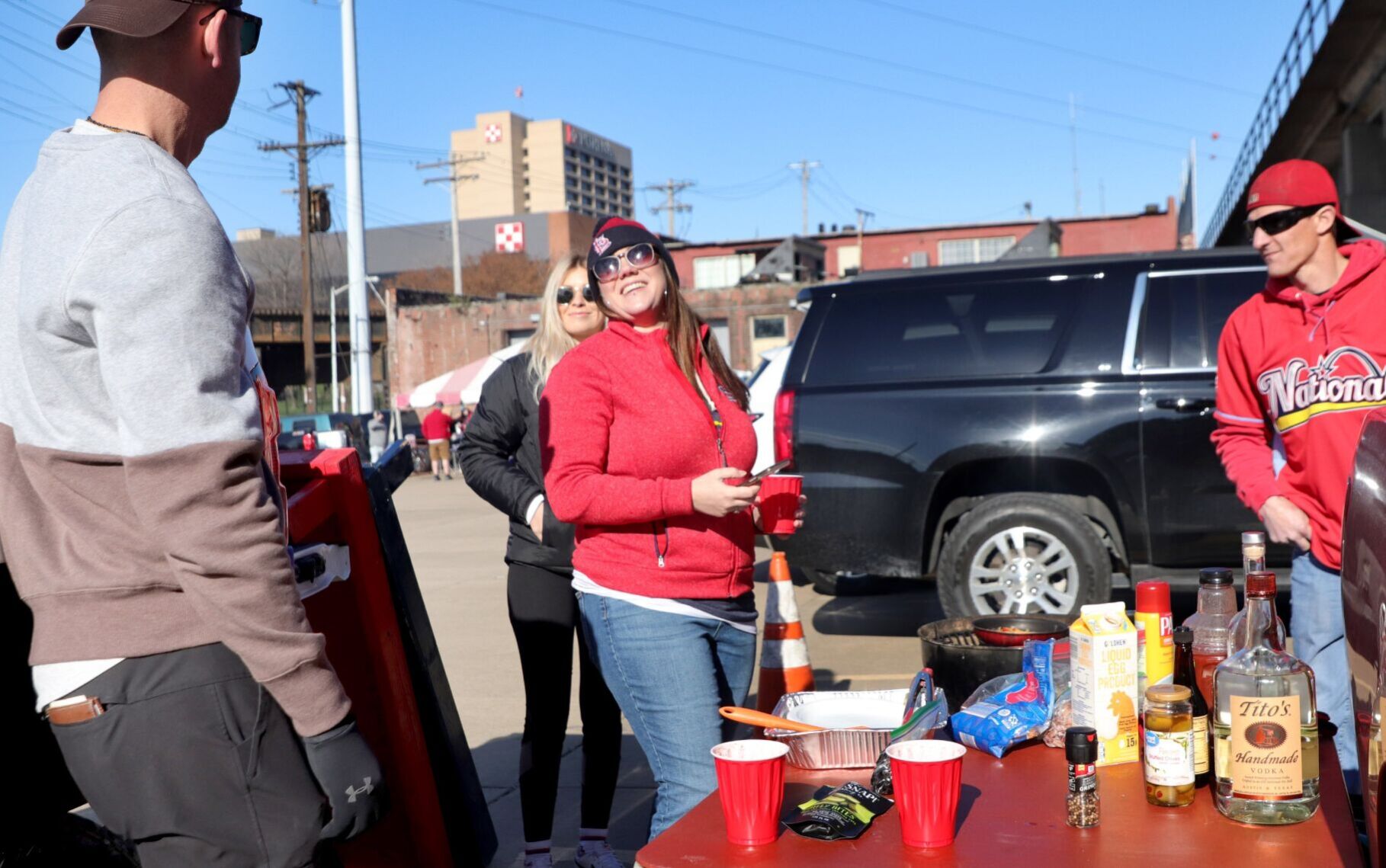 Early tailgaters, opening day Cardinals baseball